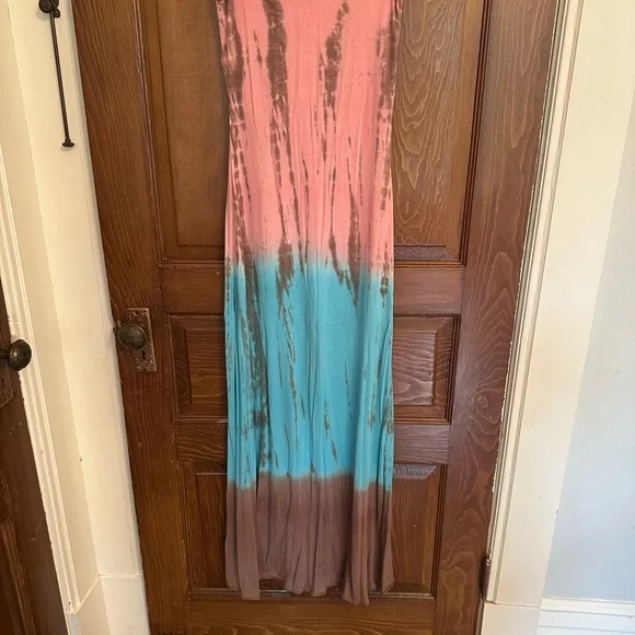 Sky Women's Tie-Dye Maxi Dress - Pink, Blue, and Brown - Picture 7 of 7